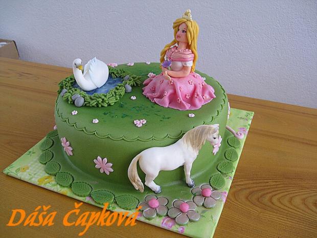 Princezna, koník a labuť, torta, Rozprávkové torty Princezna, koník a labuť, torta, Rozprávkové torty, dasacapkova, 1