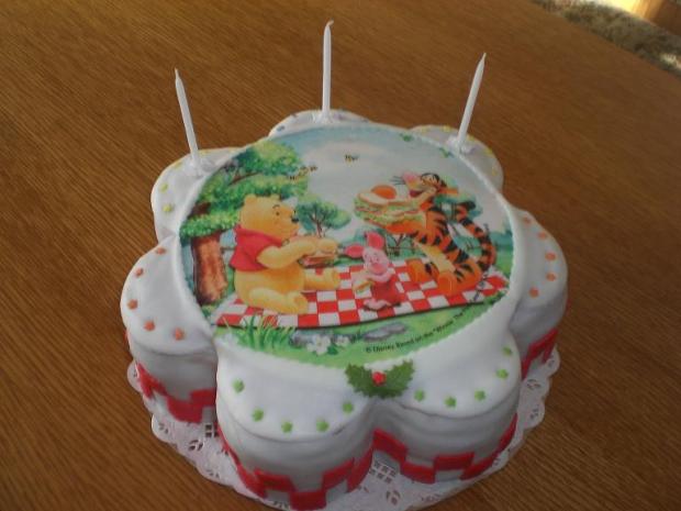 macko pu oblatka v kvete, torta, Rozprávkové torty, Ivka29, 1