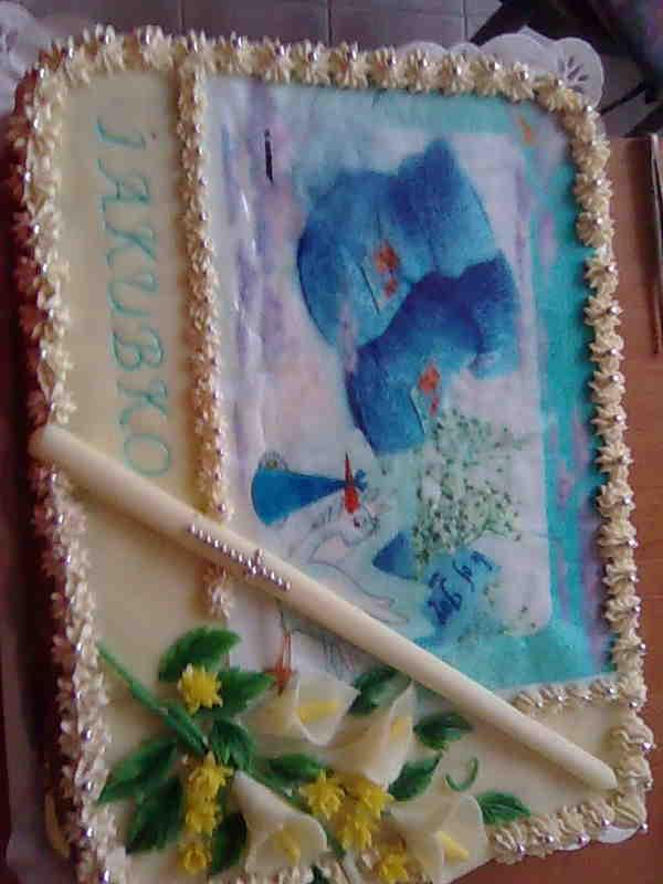 s jedlým obrázkom, torta, Torty na krstiny, babka2607, 1