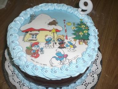 oblátková šmoulici, torta, Rozprávkové torty, Ivka29, 1
