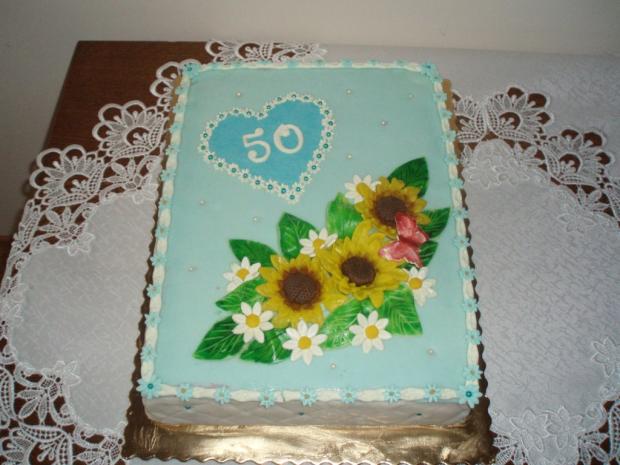 Obdĺžnik k 50 - tke , torta, Narodeninové torty, Ivet, 1