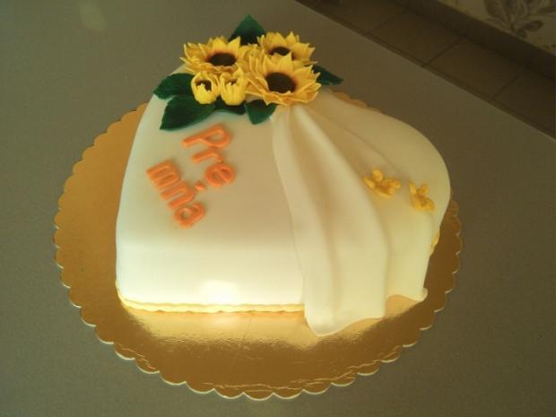 Srdiečko so slnečnicami, torta, Narodeninové torty, Zdenda30, 1