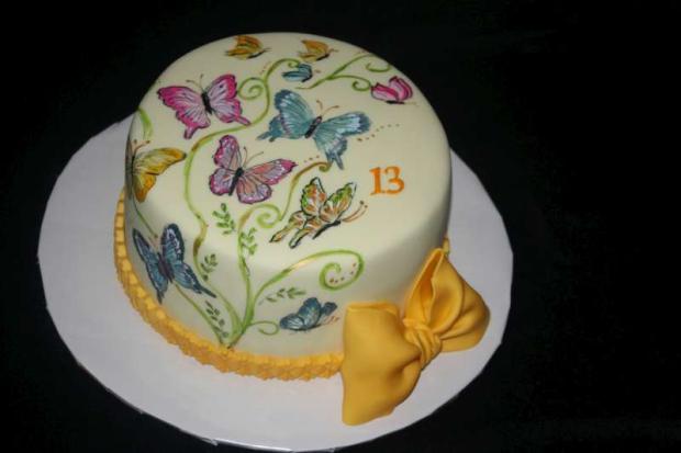 Motýľiková maľovaná, torta, Narodeninové torty Motýľiková maľovaná, torta, Narodeninové torty, stanula, 1