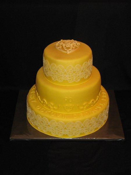 Zlatá torta k 90-tke, torta, Narodeninové torty Zlatá torta k 90-tke, torta, Narodeninové torty, deni_v22, 1