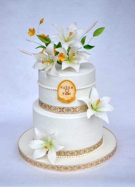 svadobná s ľaliami, torta, Svadobné torty svadobná s ľaliami, torta, Svadobné torty, mayaL30, 1