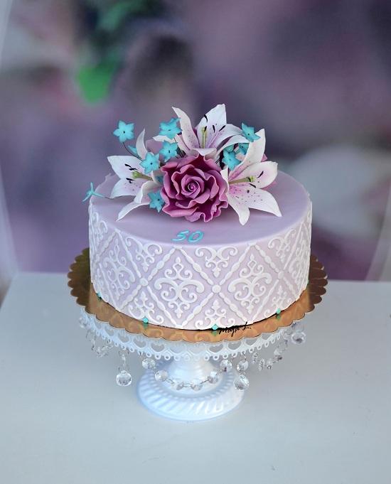 fialova s ornamentom, torta, Narodeninové torty fialova s ornamentom, torta, Narodeninové torty, mayaL30, 1