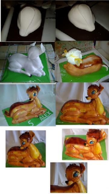 Bambi, návod, Postup na 3D torty, 2 Bambi, návod, Postup na 3D torty, Kadanka, 2