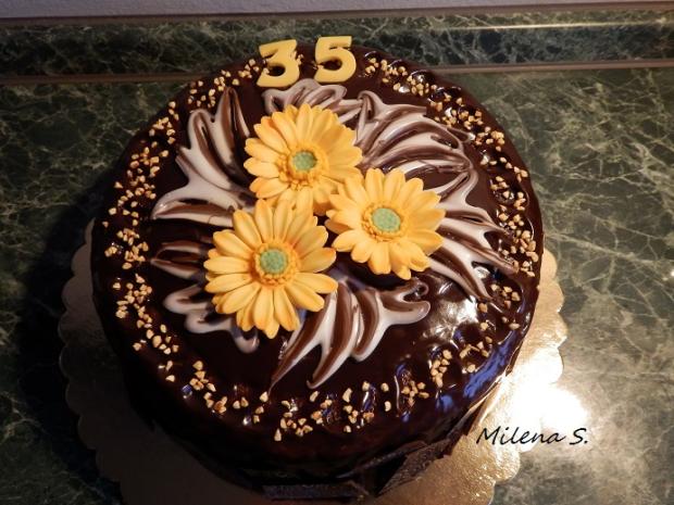 S gerberami, torta, Čokoládové torty S gerberami, torta, Čokoládové torty, Milinka, 1