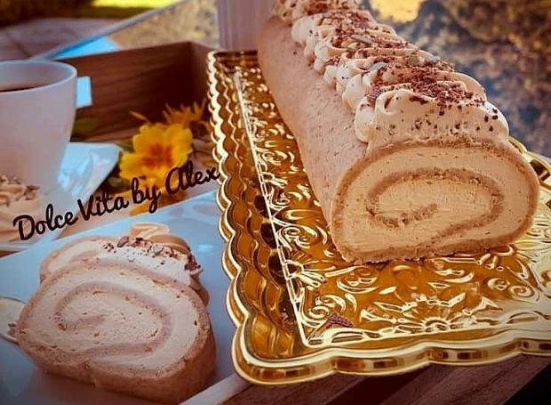 Nepečená roláda z BeBe keksov s karamelovým krémom, recept Nepečená roláda z BeBe keksov s karamelovým krémom, Recepty na zákusky, Alexandra Masarova