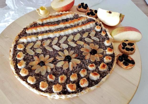 Jablkovo-makový koláč z lístkového cesta, recept Jablkovo-makový koláč z lístkového cesta, Recepty na koláče, sedita321321