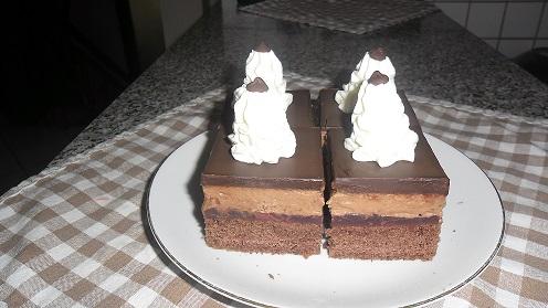 parížske kocky s višňami, torta, Zákusky, Ivka29, 1