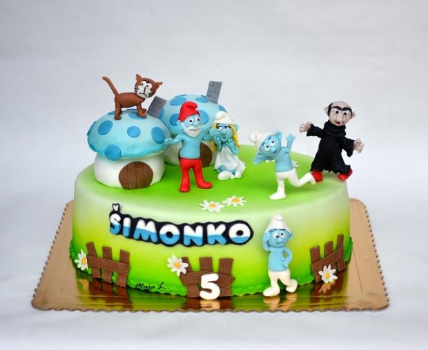 Gargamel a šmolkovia, torta, Rozprávkové torty Gargamel a šmolkovia, torta, Rozprávkové torty, mayaL30, 1