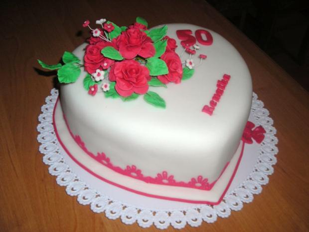 Srdce na 50-tku, torta, Narodeninové torty Srdce na 50-tku, torta, Narodeninové torty, GitkaK, 2