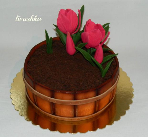 tulipany, torta, Narodeninové torty, livushka, 1