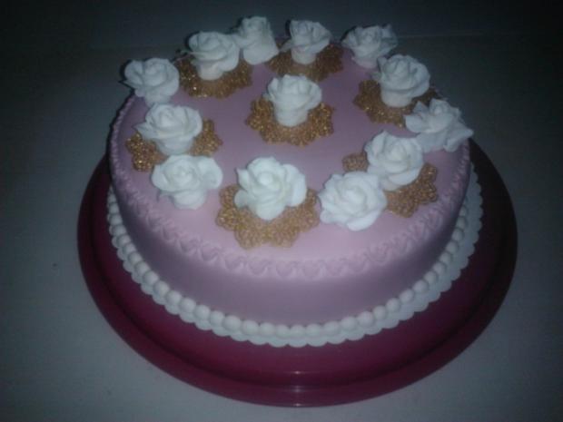 ružičková so zlatými krajkami, torta, Narodeninové torty, evkaba, 1
