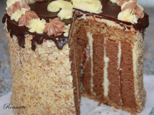 Pruhovaná čokoládová torta, Recepty na torty, rennatte