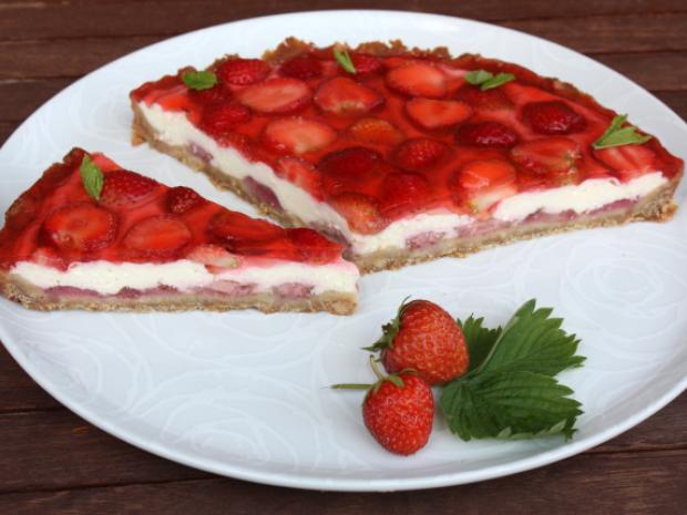 Tvarohový koláč s jahodami, Recepty na koláče, Kamila