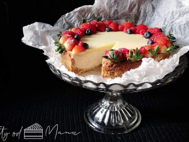Jahodovo-malinový cheesecake, Recepty na koláče, Manu Sinoj
