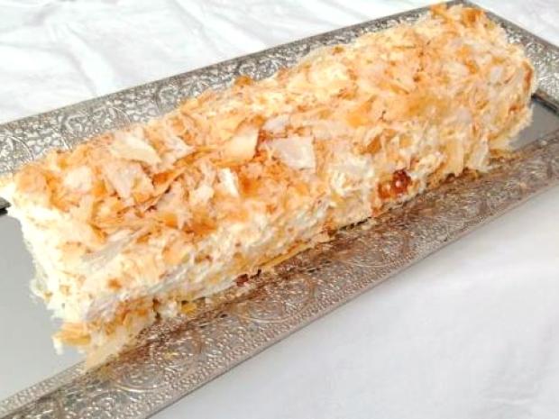 Roláda z lístkového cesta so smotanovým krémom , Recepty na zákusky, aramana
