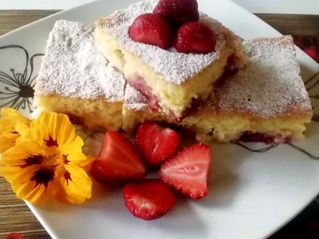 Pudingový koláč s ovocím, Recepty na zákusky, Oľga Birošová