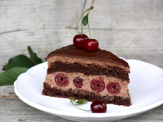 Čokoládovo-višňová torta, Recepty na torty, Kamila