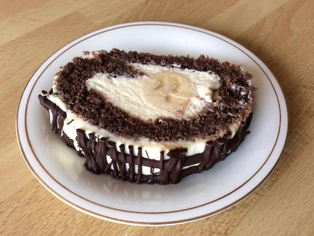 Kakaová roláda s mascarpone a banánom, Recepty na zákusky, Martuška 123