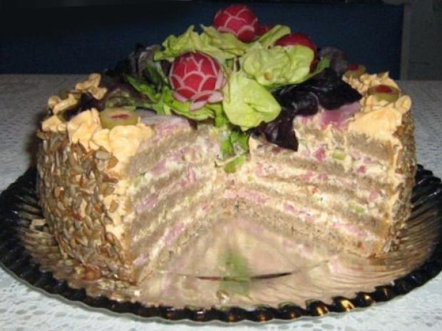Pikantná slaná torta - fotopostup, návod, Ozdoby na slané torty, Irma
