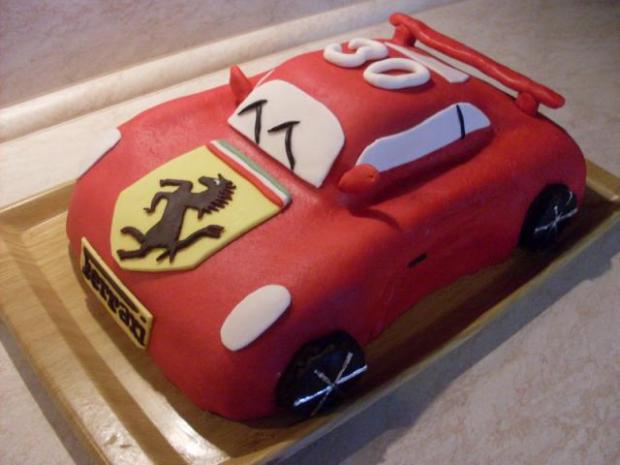 Auto FERRARI fotopostup, návod, Postup na 3D torty, evicka