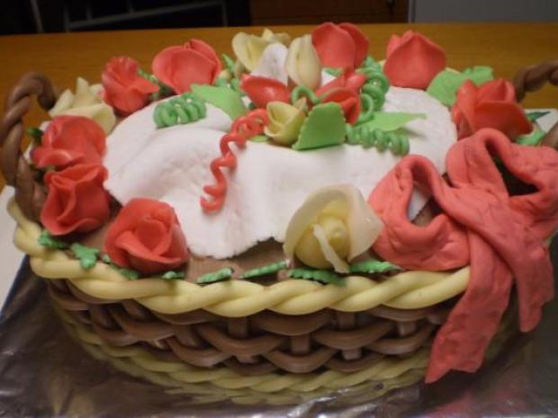 fotopostup na pletený košík, návod, Postup na 3D torty, marycka