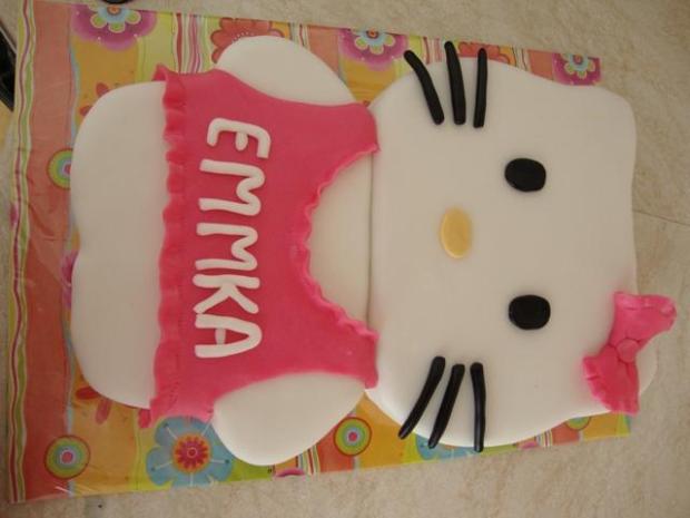 Hello Kitty fotopostup, návod, Postup na 3D torty, Meggie