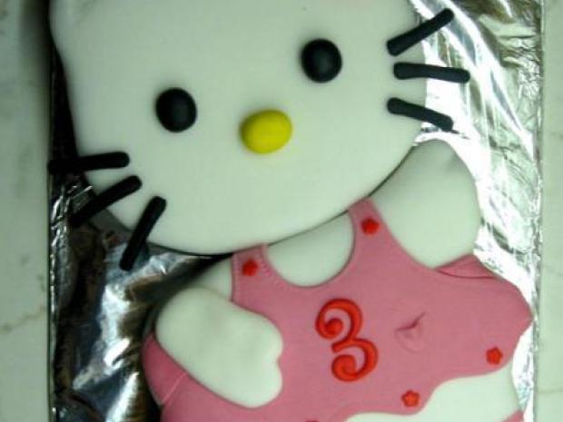 Hello Kitty 1. a  2., návod, Postup na 3D torty, petaba