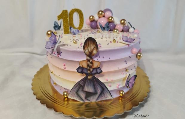 Krémová tortička pre Barborku❤, torta, Kadanka