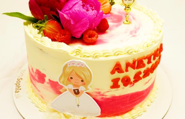 Torta pre dievčatko k prvému svätému prijímaniu, torta, tortysophia.sk