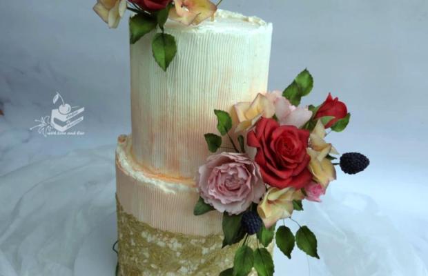 Narodeninová s ručne modelovanými kvietkami :-) , torta, Martina Durcekova