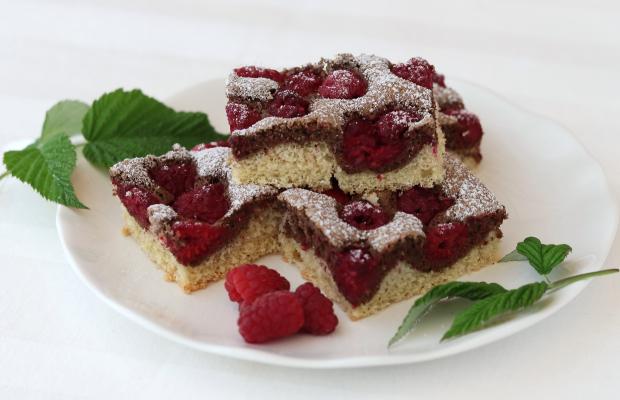 Jednoduchý vláčny malinový koláč, Recepty na koláče, Kamila